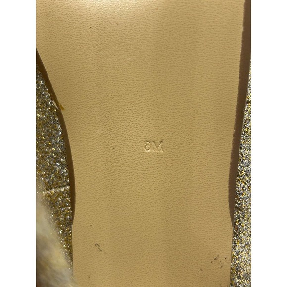 Guess Gold Glitter High Heel Closed Toe Pump Size 8M - Picture 6 of 8